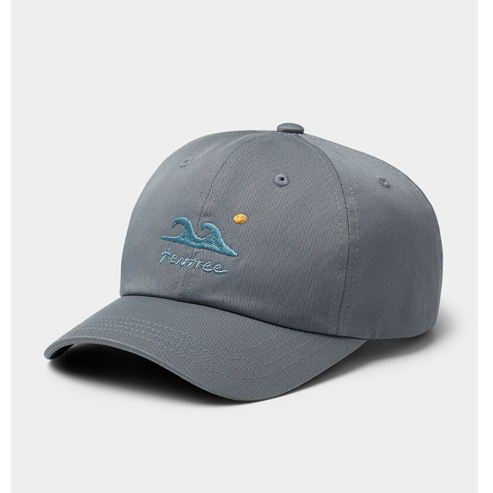 Tentree unisex gray organic cotton embroidered ocean waves dad cap hat NWT